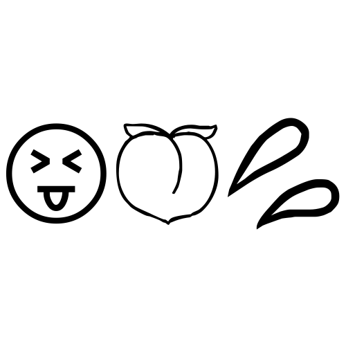 😝🍑💦 Emoji Domain black and white Symbola rendering